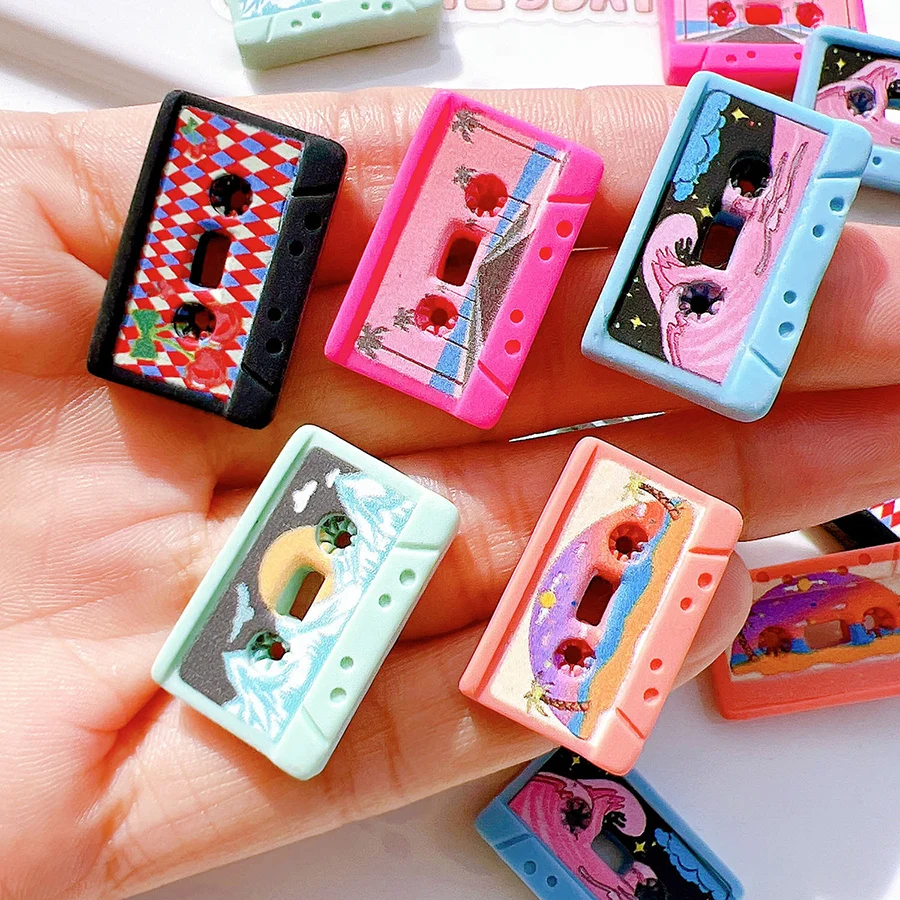 bulk stock wholesale price print craft cassette tape camera design flatback resin charms