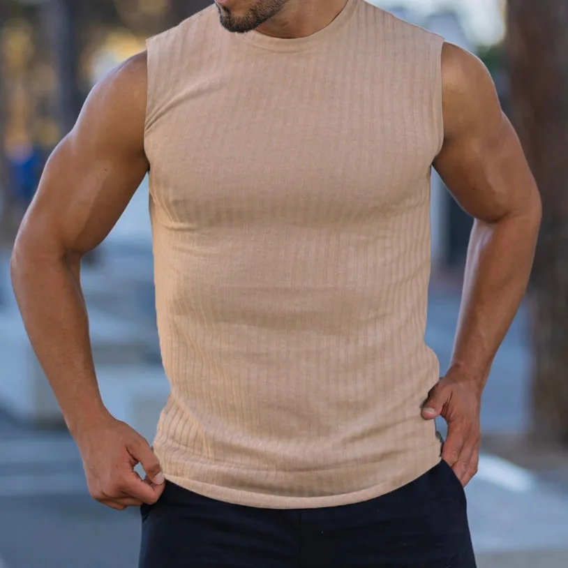 TT5007 Hot Styles Custom Gym Quick Dry Fitness Sports Ribbed Tank Top Crew Neck Tank Tops In Bulk