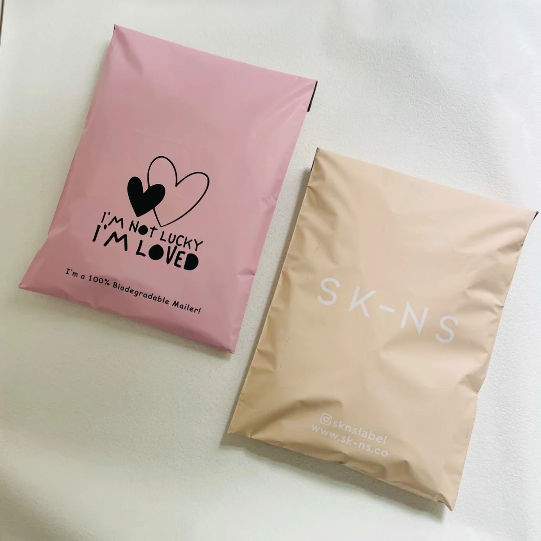 Eastmoon custom plastic mailing bags biodegradable packaging courier bags pink  poly mailer delivery shipping bag cherry liang