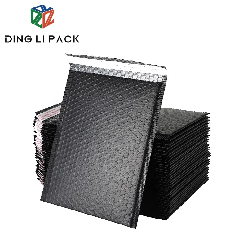 Black kraft paper bubble pack envelope mailing bag for cloth
