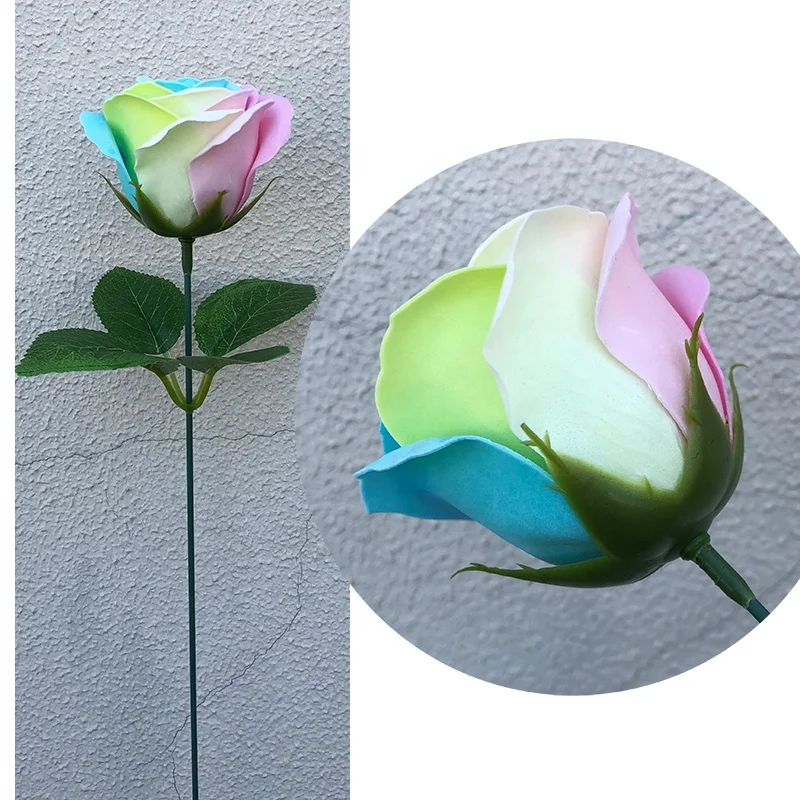 Christmas Decorations Artificial Colorful Rose Soap Flowers Head For Gift Box Bouquets Design Flower Shop