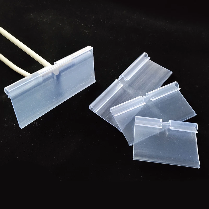 Акриловый подвесной пластиковый ценник, держатель этикеток для проволочной полки, цена дисплея, ПВХ Пластиковая полка, держатель этикеток, подвесная пластиковая этикетка