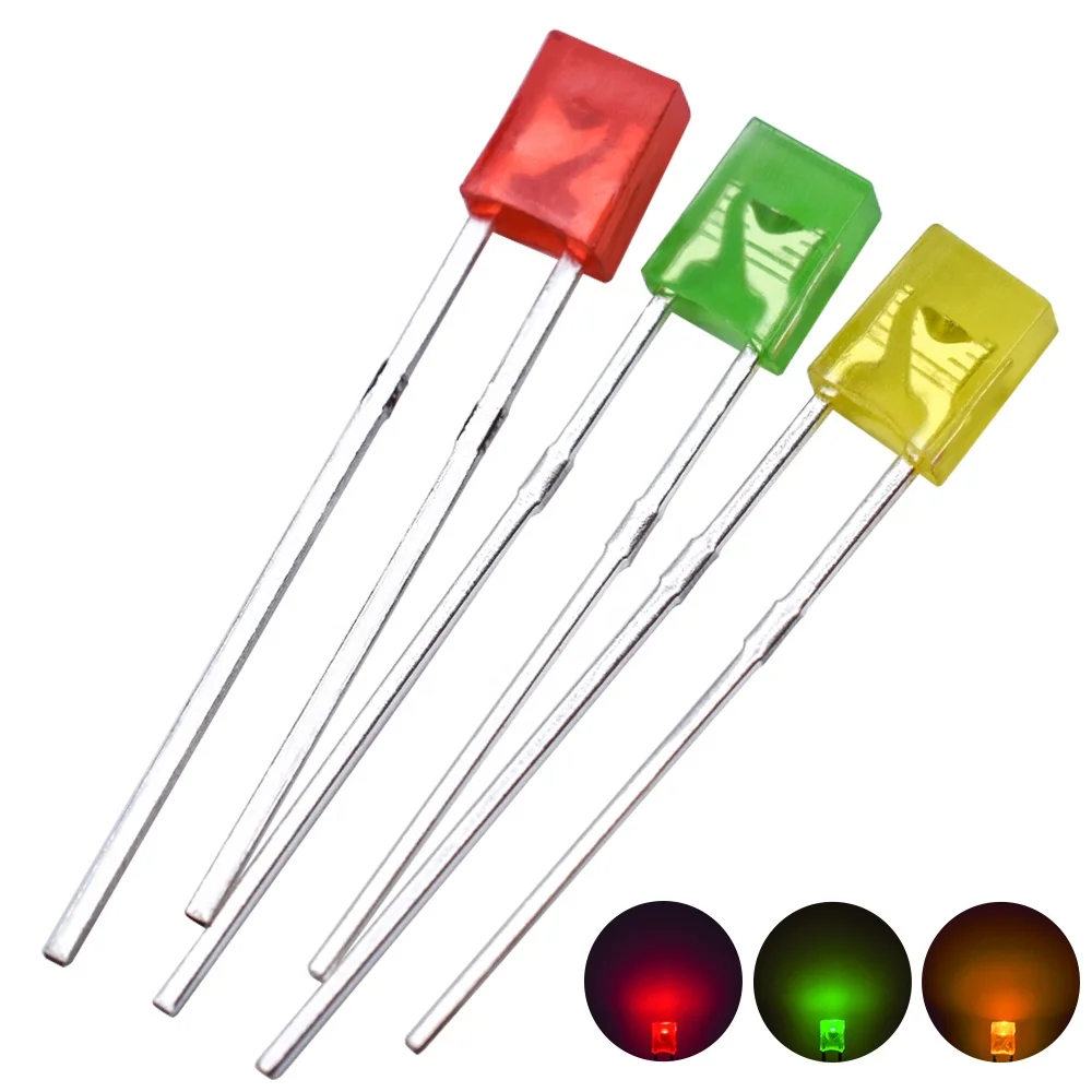 1000pcs/bag 2X3X4 mm Square LED 234 Red Light-emitting Diode White Yellow Red Green Blue Electronic Kit