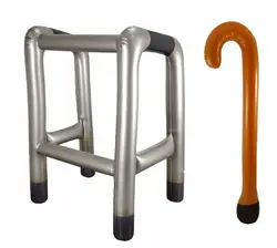 Role Play Inflatable Blow Up Zimmer Frame and Walking Stick Toys Novelty Birthday Stag Party