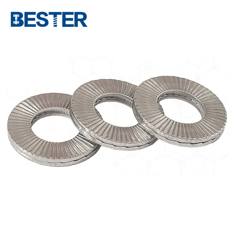 DIN25201 M3-M130 Stainless steel 304 316 carbon steel anti-loosing Double fold self locking wedge lock washer