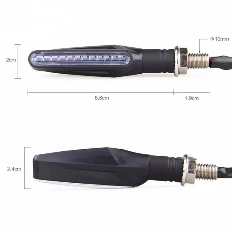 12 LED Motorcycle Turn Signal Lights Bendable Flashing Motorbike Indicator Blinker Moto Tail Lights Signal Lamp Accessories