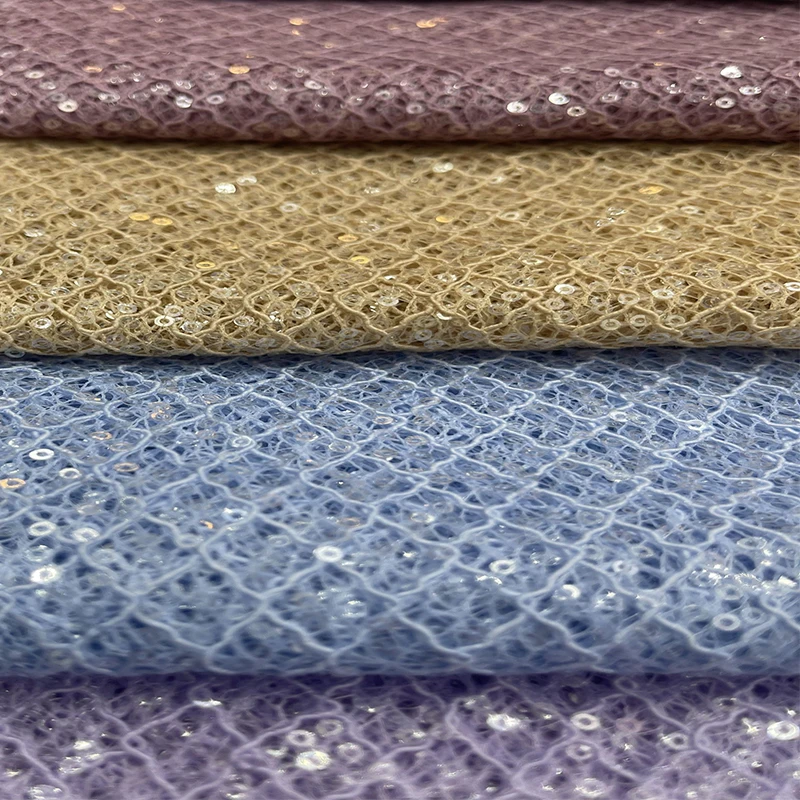 2022 Latest Nigerian Lace Style Tulle Fashion Handmade Bead Stone Lace Embroidery Fabrics