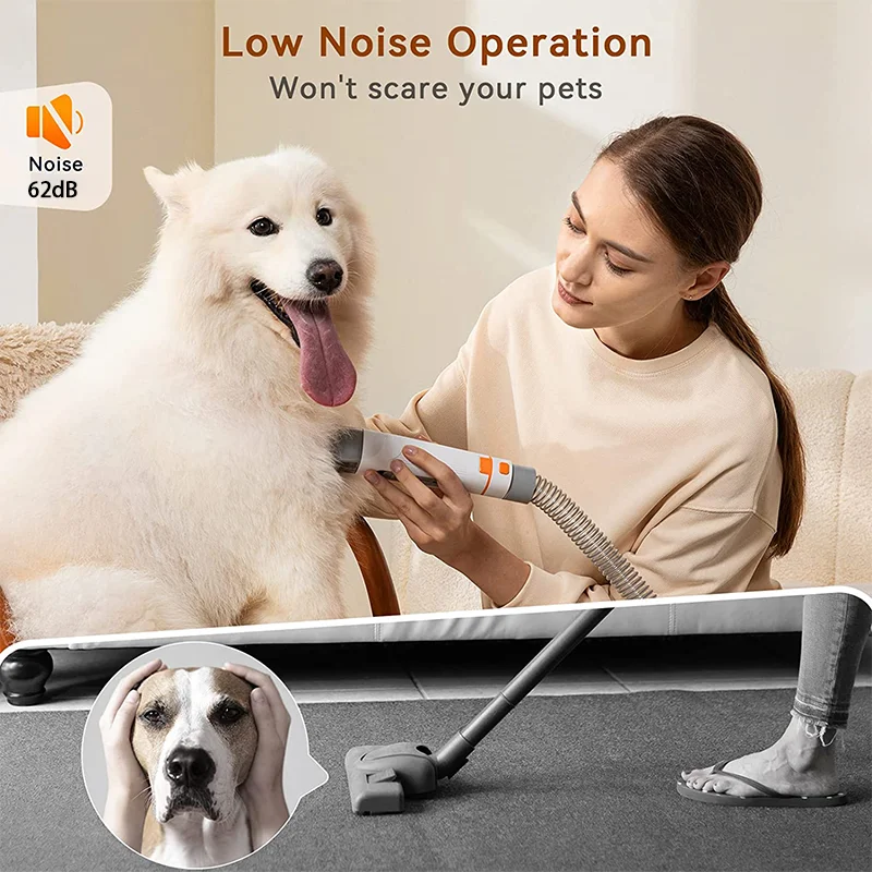 OEM Professional Pet Hairs Grooming Vacuum With 6pcs Kit Accessories Brushes Work For Pet Grooming And Vacuum Cleaner