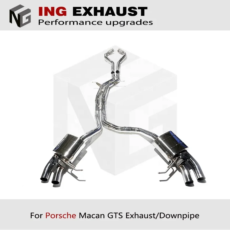ING For Porsche Macan GTS Catback 2014+ Macan S GTS 3.0T 3.6T stainless steel Without catalytic Downpipe Catback Exhaust Valve