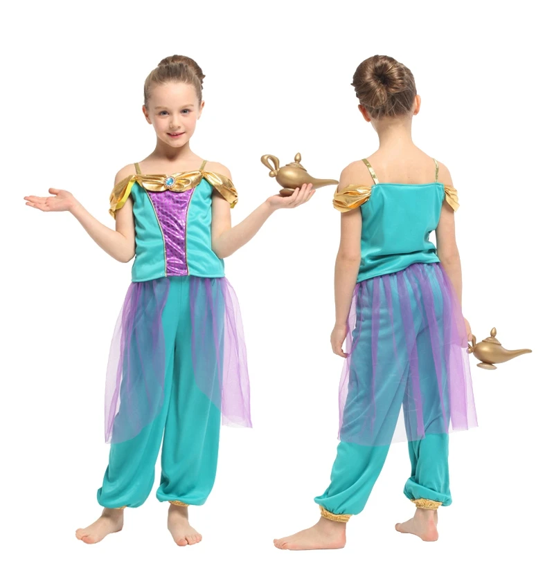 Sky Blue Beautiful Arabian Magical Princess Costume Halloween Party Girl Cosplay Costume
