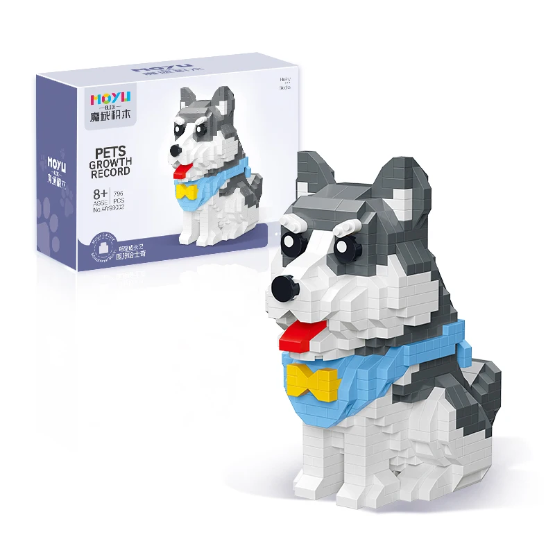 Moyu block New Education Micro Small Construct Toys Animal Corgi lovely toy Mini Building Block For Kids