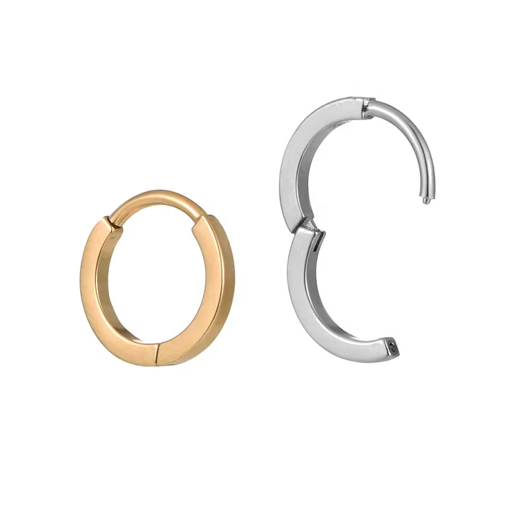 Fuxuan ASTM F136 Titanium Body Piercing Jewelry Titanium High Polished Segment Earring Hoop Ring