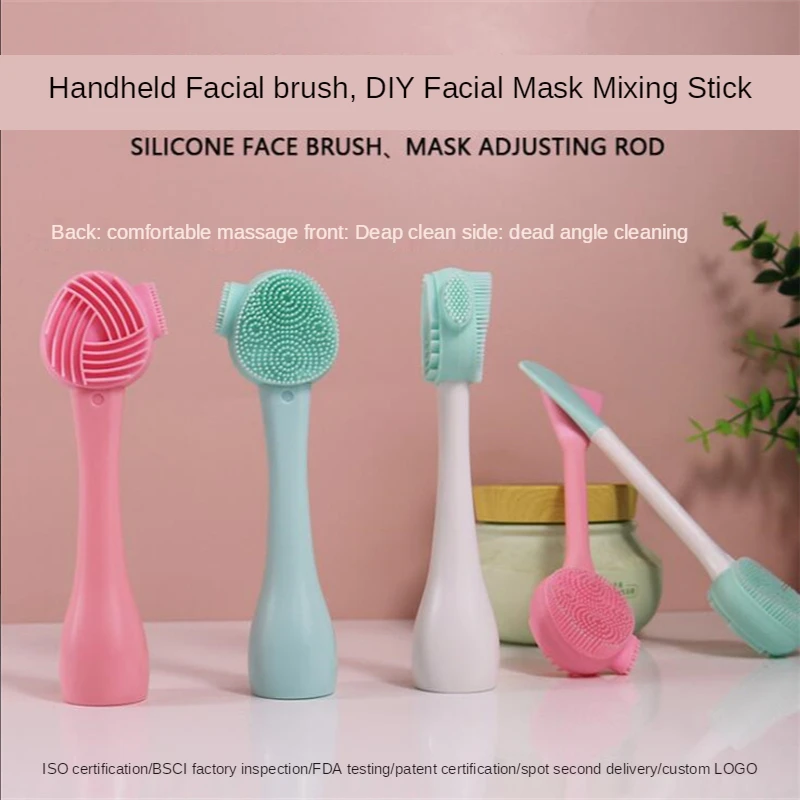 Силиконовая щетка для лица, ручные инструменты для красоты, очищающее средство для лица, щетка для чистки с мягкой щетиной, двусторонние массажные щетки
