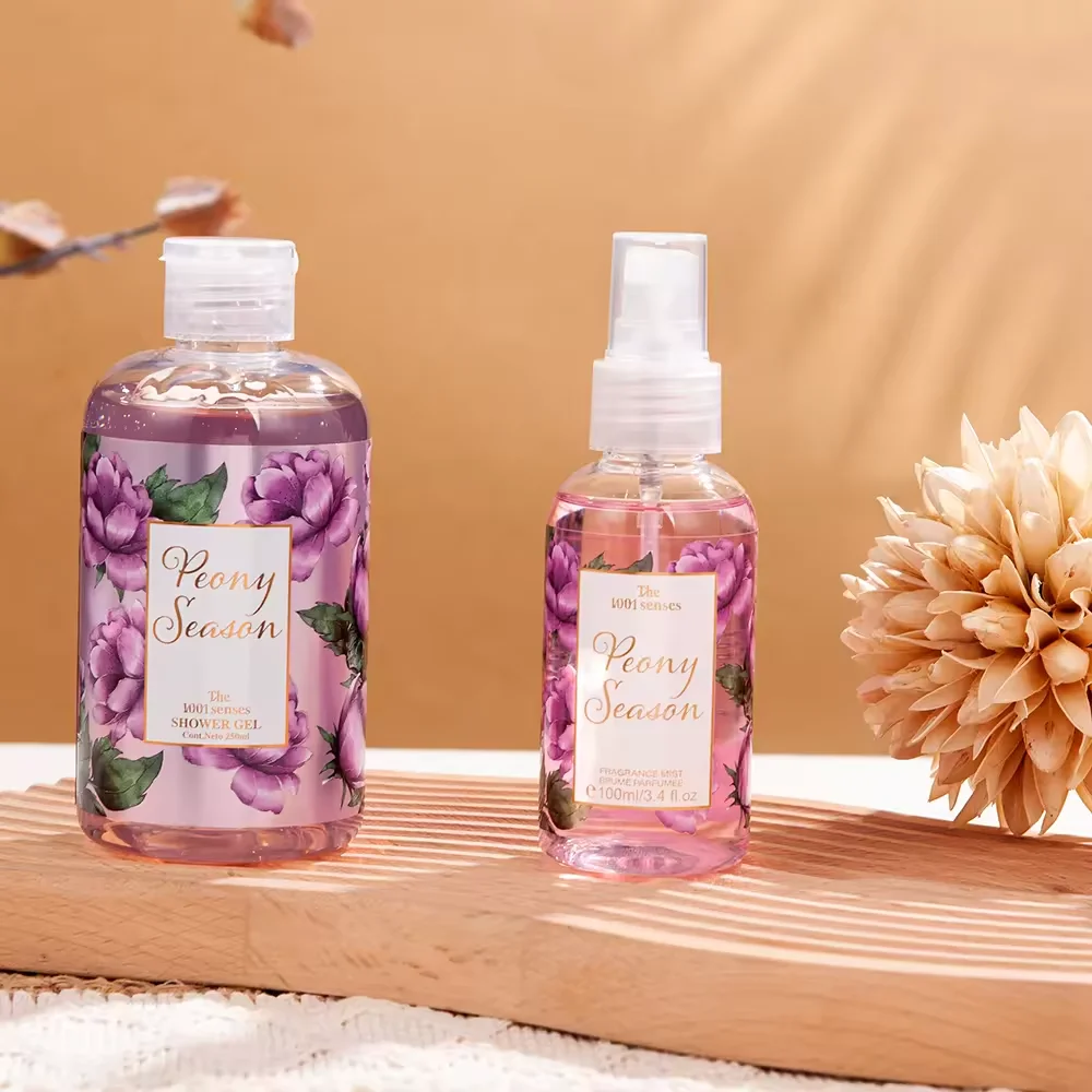 Elegant gorgeous packaging gift 250 ml shower gel 100 ml body spray  perfume gift sets perfumes for women for girl