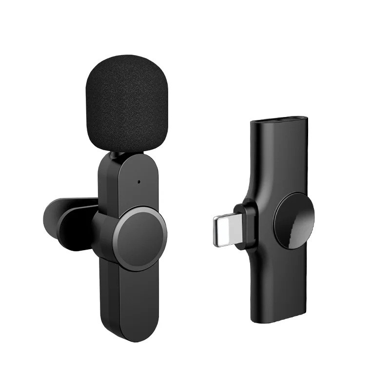 
2021 Newest High Quality Wireless Lapel Microphone Mini Mic with Collar Clip for iPhone for Tik tok Live Stream Video Recording 