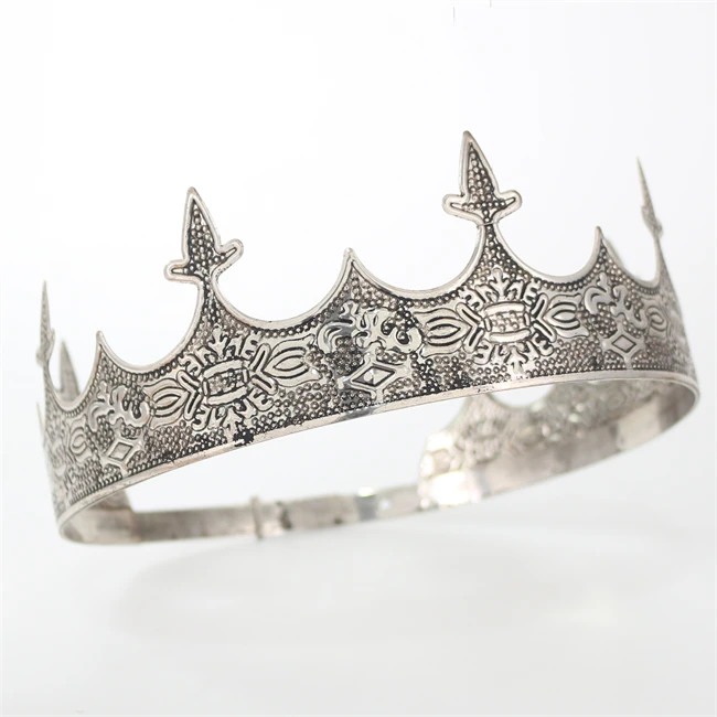 Retro Royal Gold king crown Prince vintage court crown party props birthday adjustable king crown men high quality mental tiara