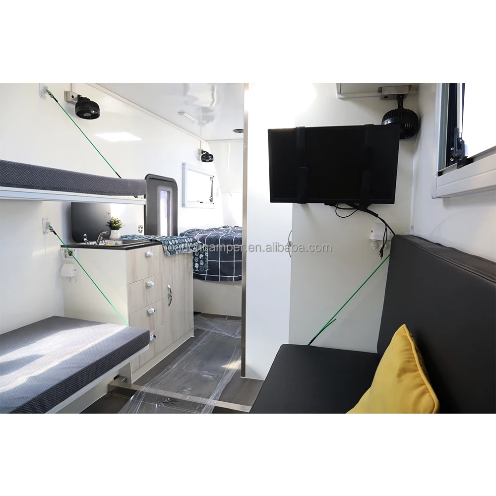 17FT Large Modern Light Weight Camper Motorcycle Trailer Camper Hard Top Caravan