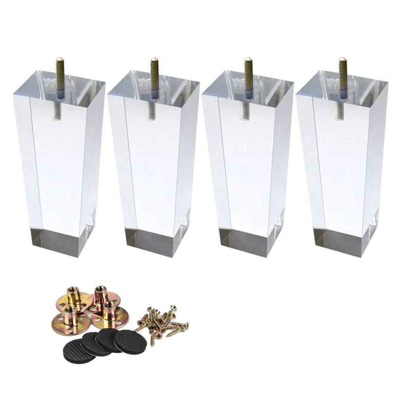 4 дюйма мебели Акриловые ножки для дивана мебель кровать акриловые ног средства ухода за кожей стоп 100 мм материалом дивана типом VT-03.127