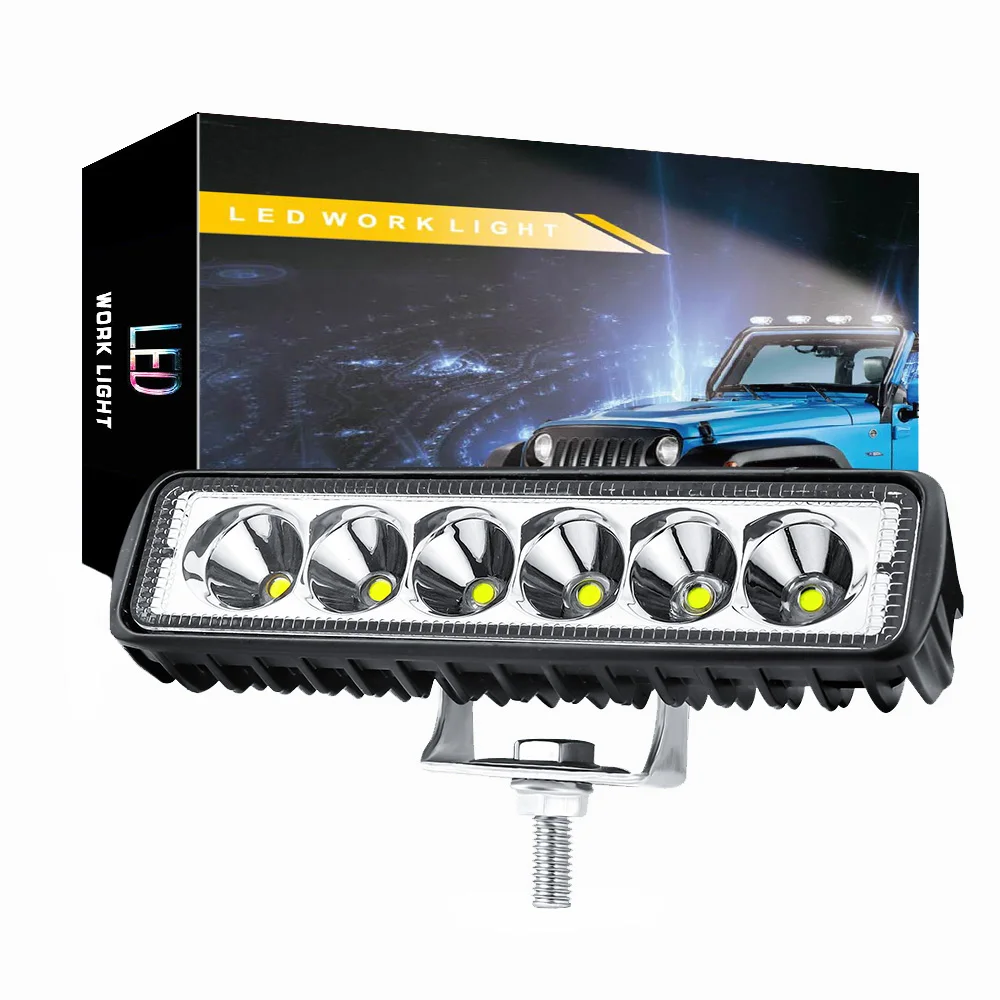 6 inch Led Light Bar Offroad Spot 18W Bar Led Working Lights Beams Car Accessories for Truck ATV 4x4 SUV car led Work Light