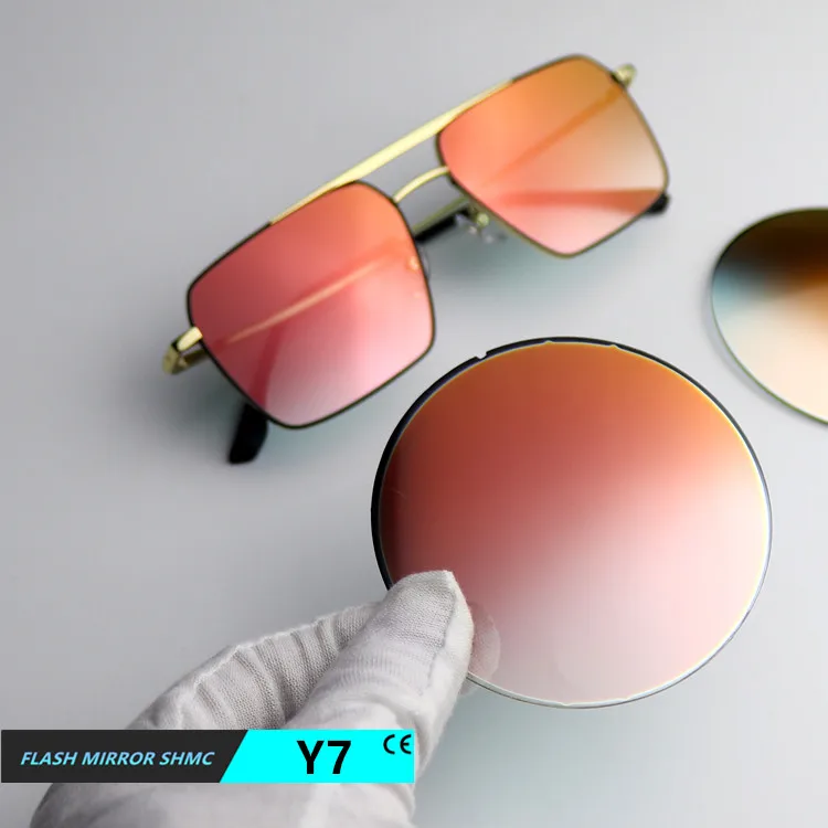 EXIA Y7 Mist Matte Mirror Sunglasses Lenses Gradient Color Ant-Reflective SHMC UV400 CR39