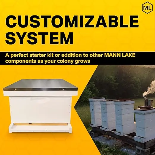 Durable Weather-Resistant Fully Assembled Beginner-Friendly Beekeeping Hive Starter Set Hive Body 10 Frames