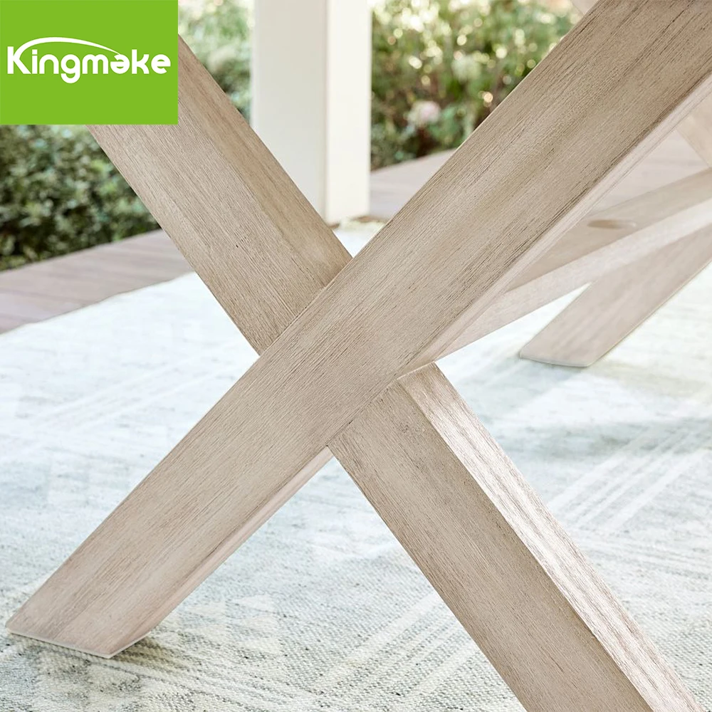 Natural Teak Wood Stone GRC Table Garden Sets Balcony Furniture Garden Outdoor Lounge Table