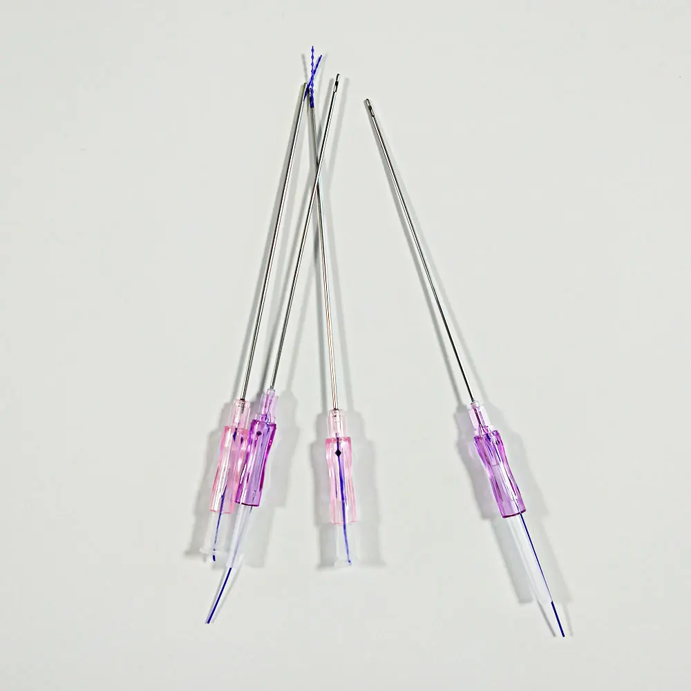 PCL thread lift fishbone line 20G DOUBLE NEEDLE PRESS COG W type needle  filling thread pdo multi thread
