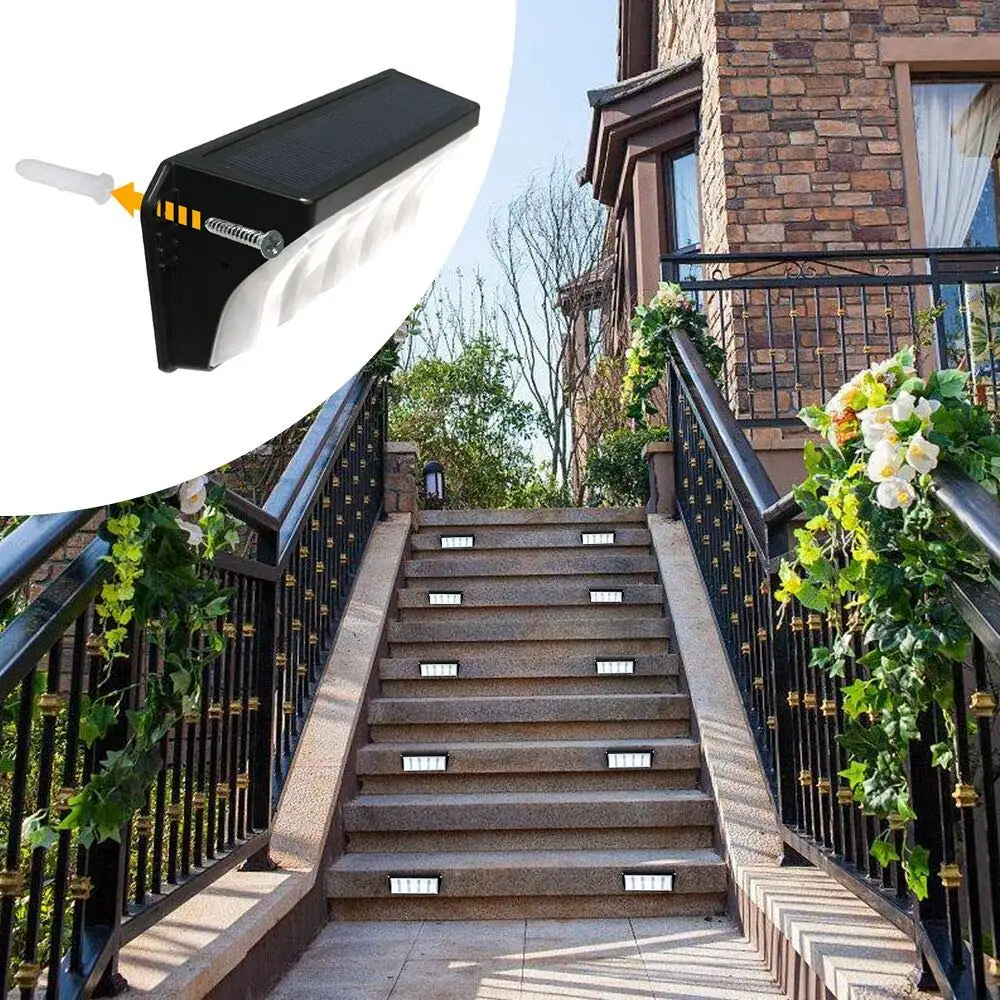 New Solar Deck Lights IP65 LED Lamps For Outdoor Pathway Stairs Steps Fence Yard Low Power Consumption And Power Saving