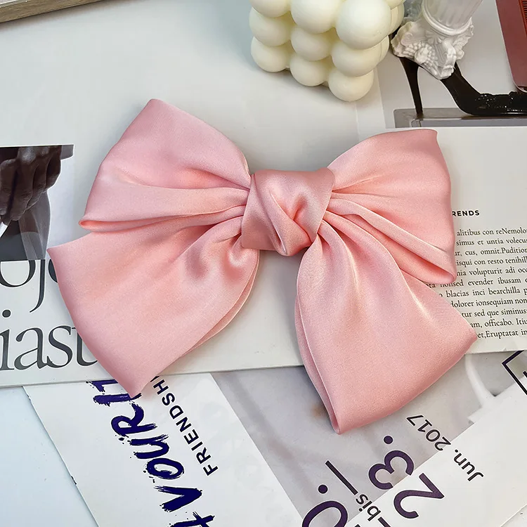 Hair Bows for Women Bow Hair Clips Silky Satin Hair Bows for Girls Neutral Colors  Ribbon Clips for Women