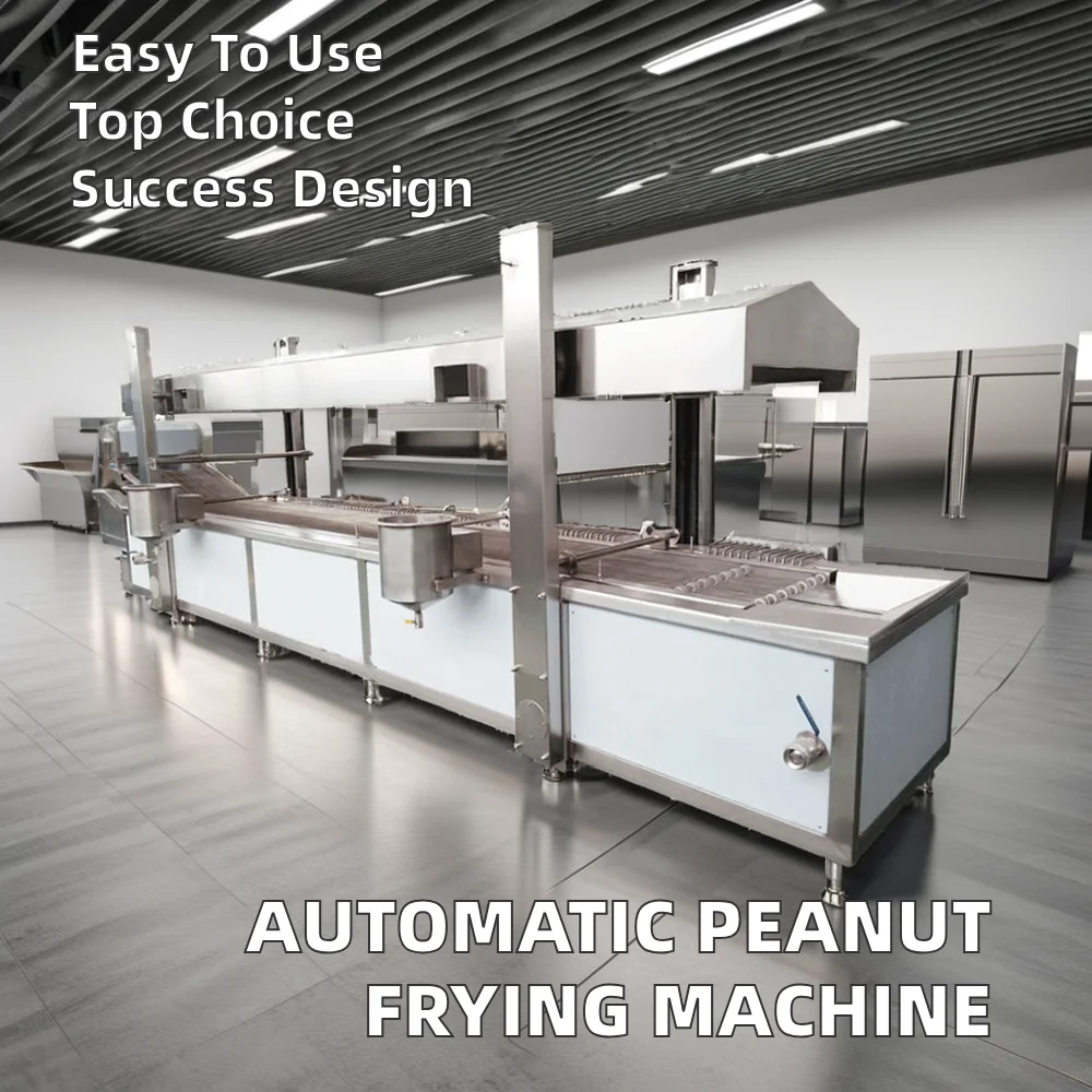 High Quality Automatic Industrial Continuous Frying Machine New Condition Gas 220V Competitive Price Crispy Shrimp Fish Fryer