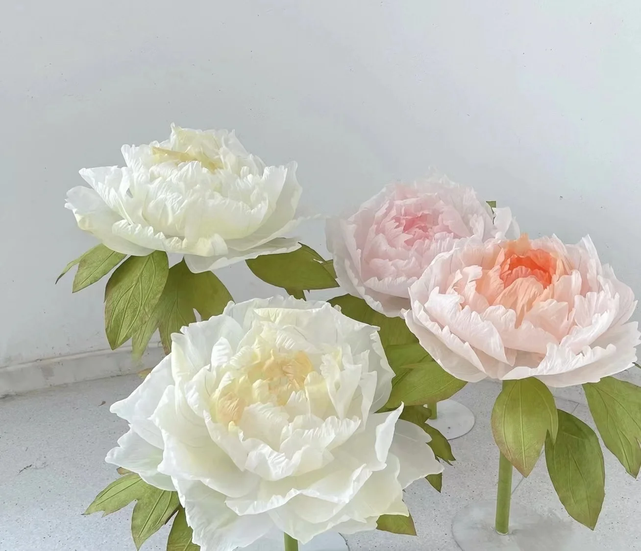 W-197 High quality decorative flowers Silk Artificial Giant Big Peony Flower For Window Dressing Decoration