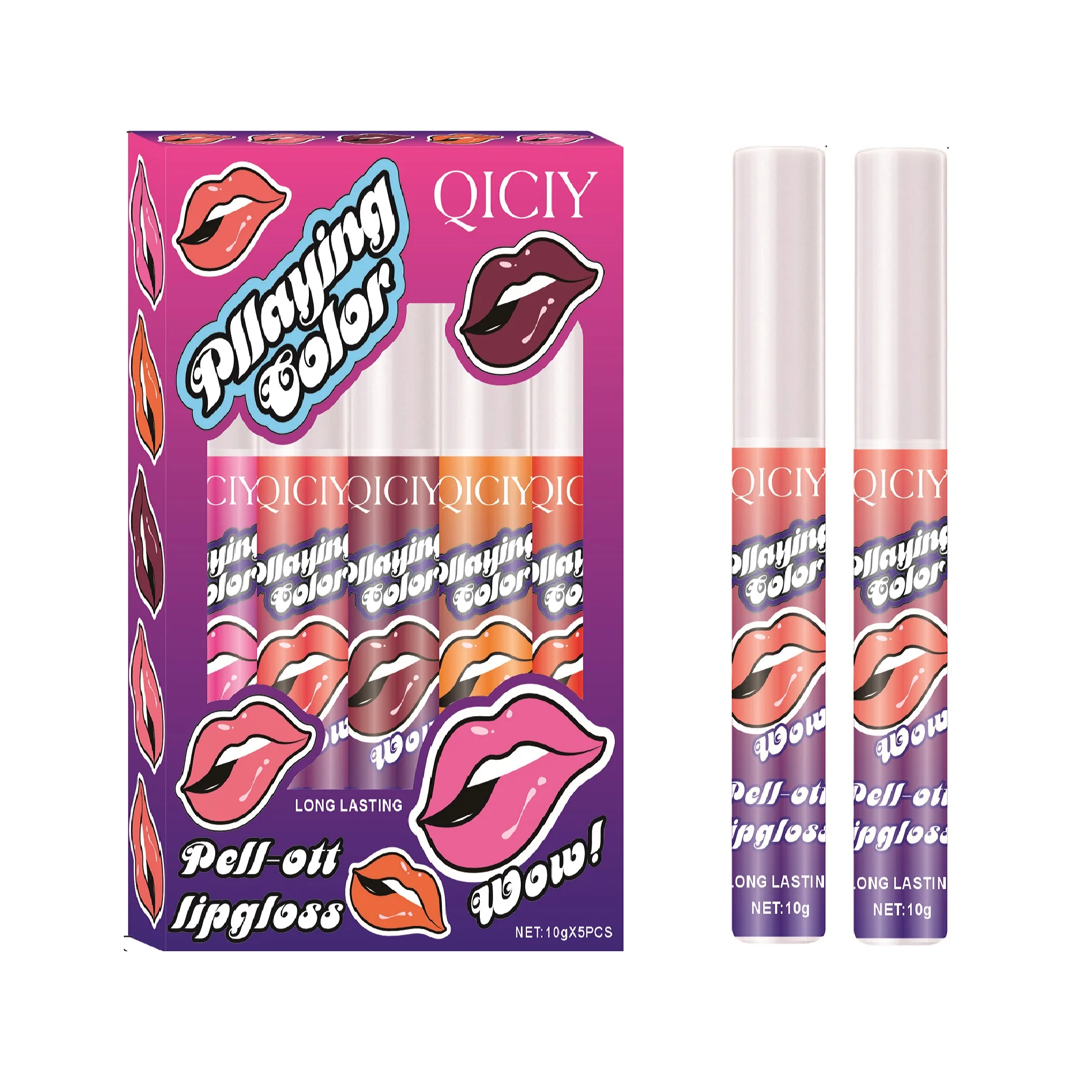 Wholesale Julystar Lip Stain 6 Colors High Pigment Waterproof Long Lasting Non Smudging Hide Lip Lines Matte Peel Off Lip Tint