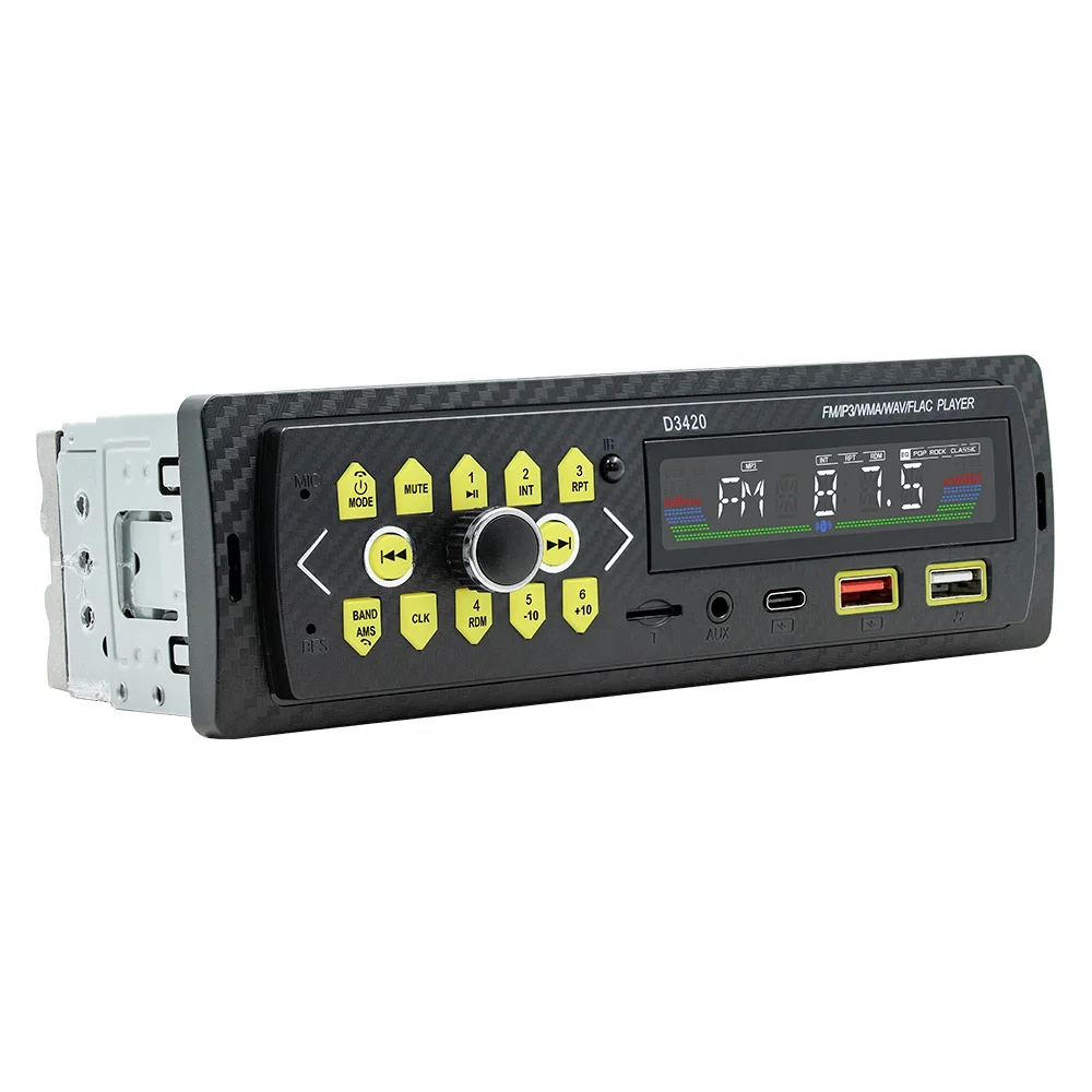 D3420 Car Mp3 Player Stereo 1 Din 60Wx4 12V FM Radio Stereo Audio Music USB SD BT Multimedia Auto Radio Player