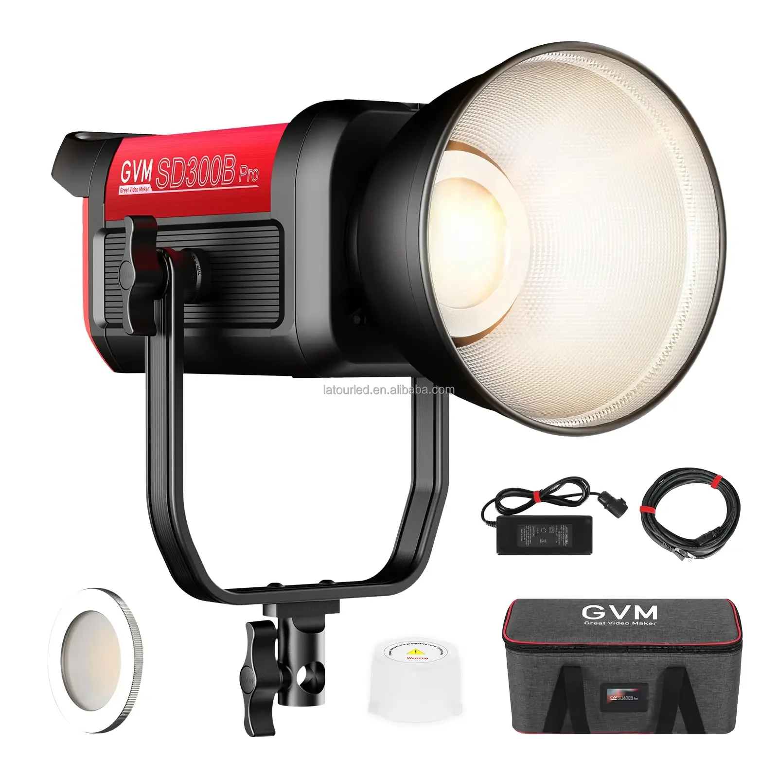 GVM Official PRO SD300B 300W LED Light for Video Production with DMX Control 51100 Lux 2700-6800K CCT CRI 97