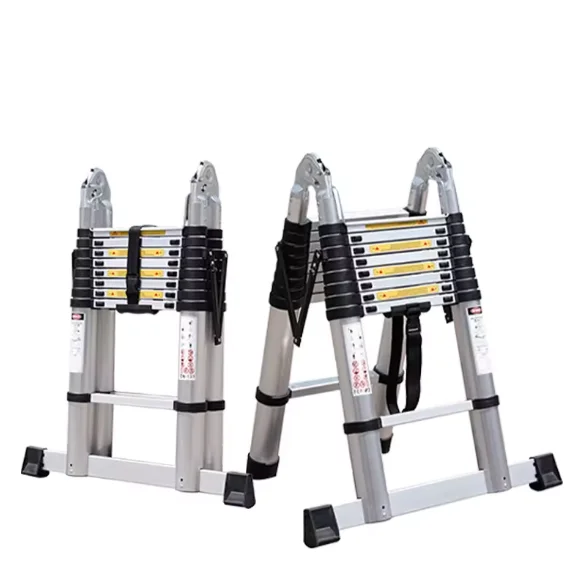 EN 131 Heavy Duty 2X9 Step Aluminum Multi Purpose Telescoping Ladder with Anti-Shake Hinges
