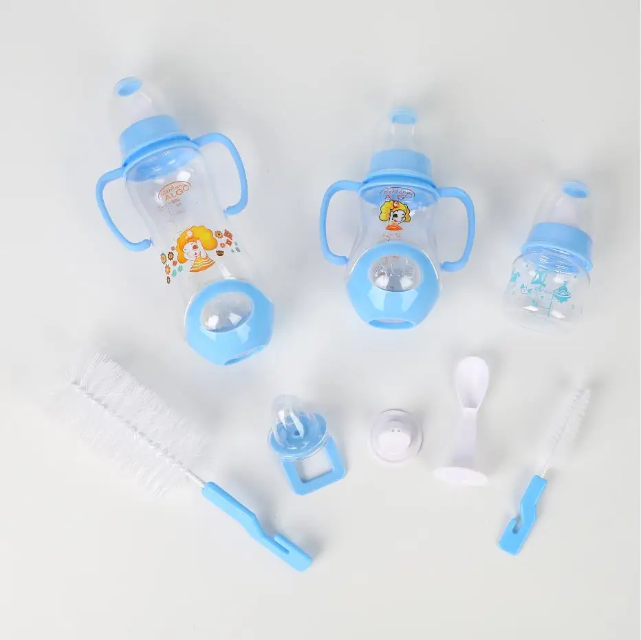 alg wholesale bpa free baby feeding bottle set 7pcs baby gift baby bottle set