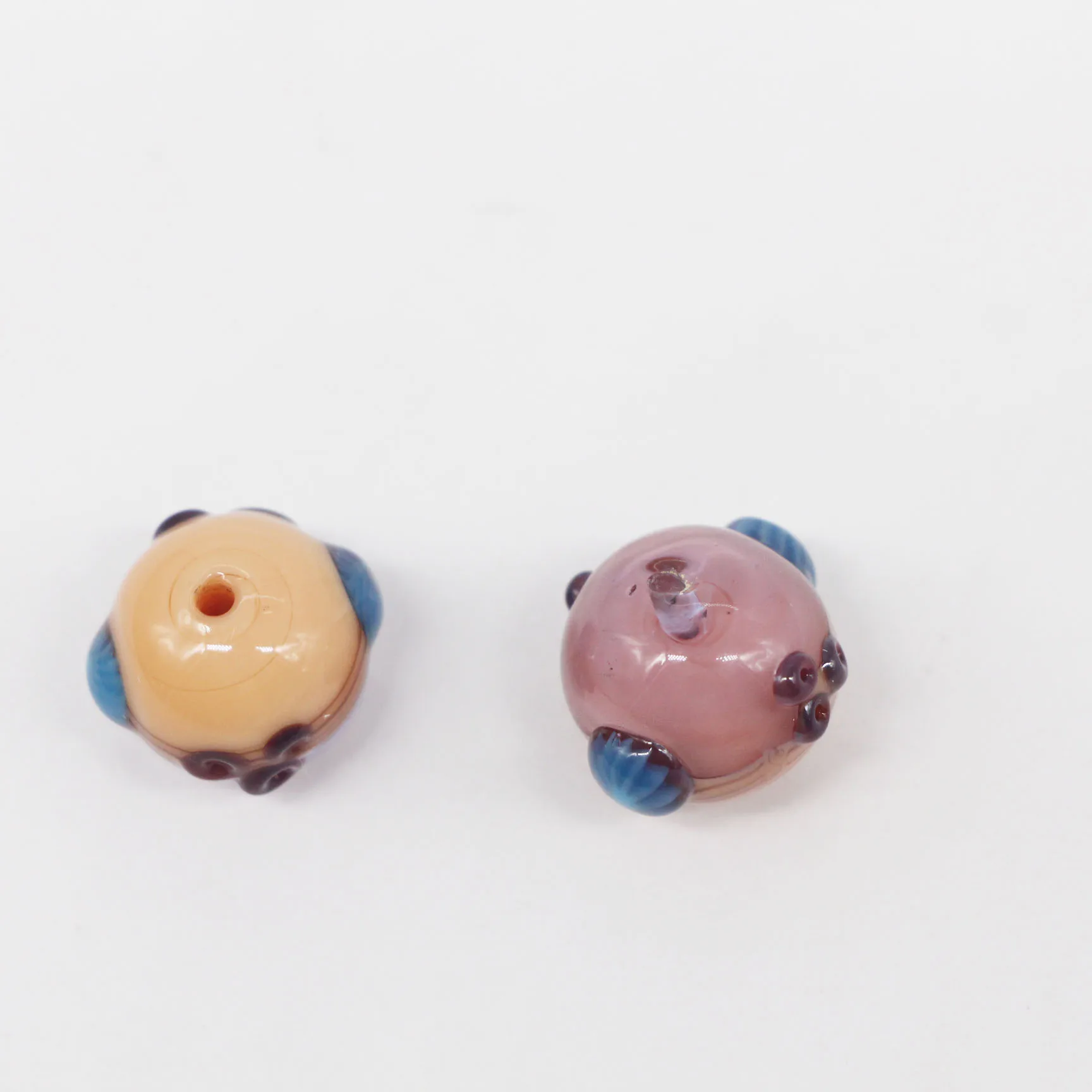 sea and beach pattern lampwork bead handmade beads for jewelry making
