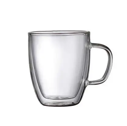 wholesale customized  5oz 250ML 350ML Elegant Design Thermal Insulated Double Wall Glass Espresso Coffee Mug With Handle