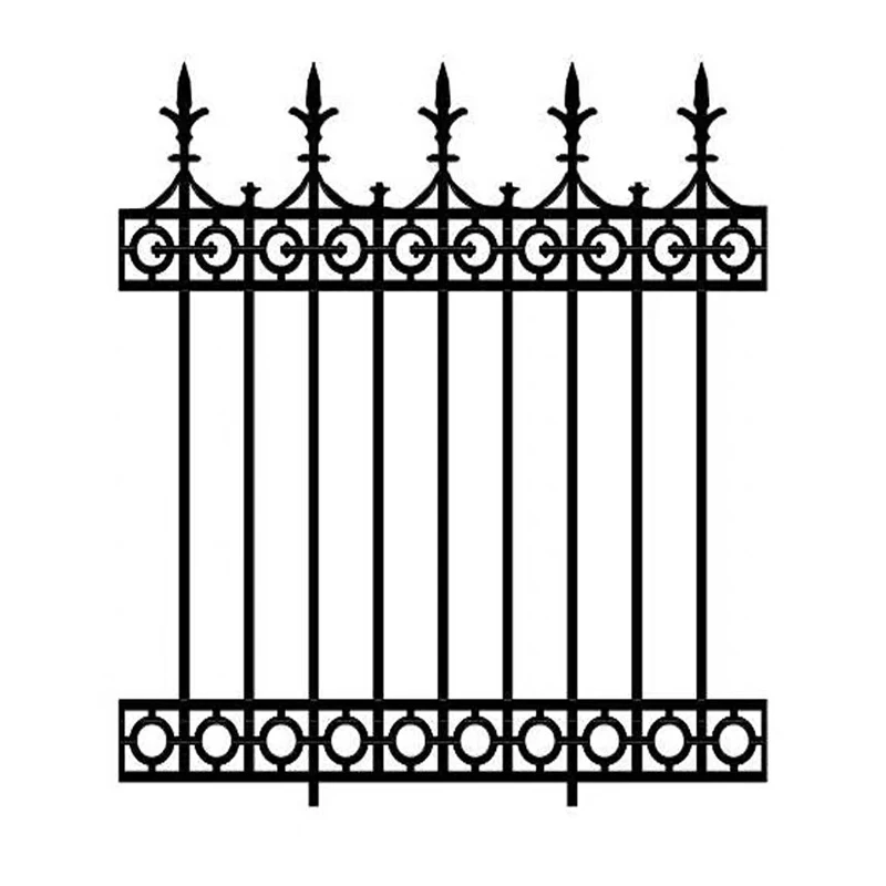 Black Powder Wrought Iron Security Fence Panel Heat Treated 3D Model Metal Frame