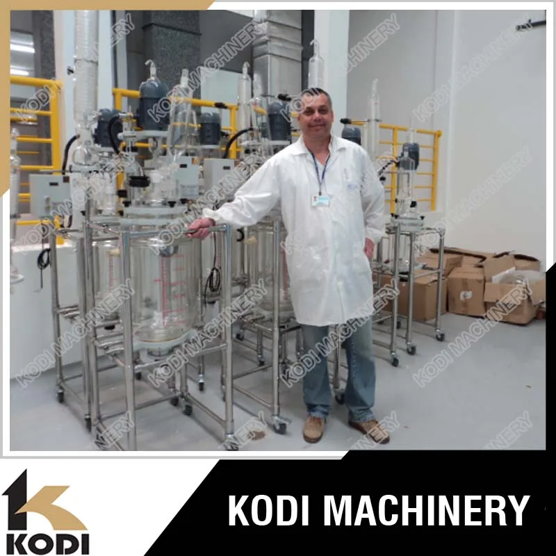 PGR Model Double Layer Borosilicate 3.3 glass reactor Jacketed Glass Lined Reactor