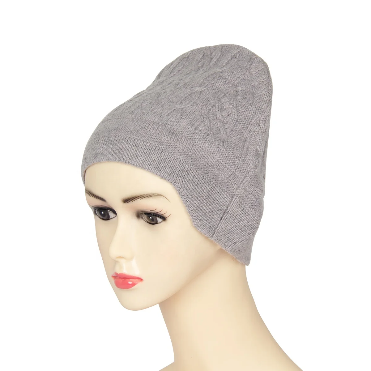 Factory Direct Sale Solid Color Winter Knit Cashmere Beanie Hat For Women