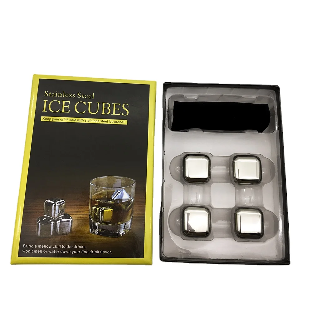 Stainless Steel Ice Cube Dice Metal Ice Cubes Whiskey Stones