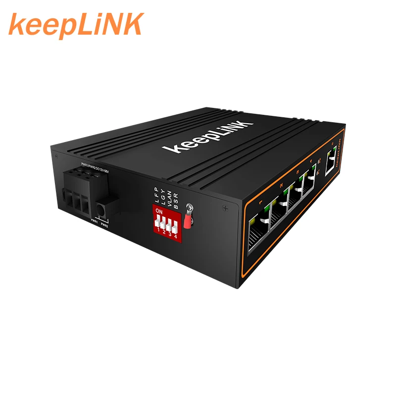 Mini 5 ports industrial switches 10/100/1000 ip40 dinrail outdoor unmanaged gigabit ethernet poe switch factory wholesale