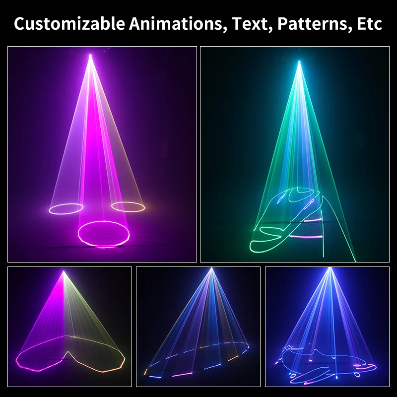 10W RGB Full Color Animation Laser Light ILDA 3D Lazer Light for DJ Night Club Party Disco Wedding Stage Show Projector
