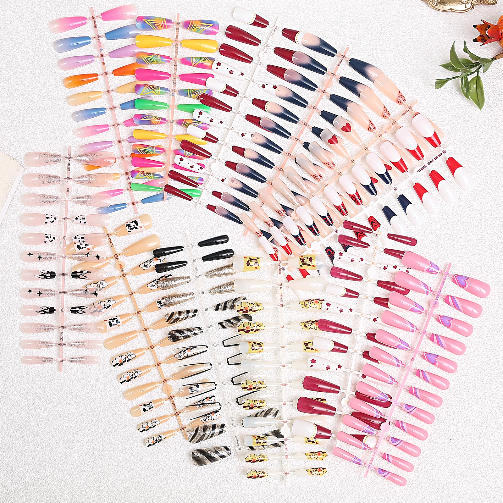 High Quality False Nails Press Designs Long Colorful Gel Press On Nails Wholesale