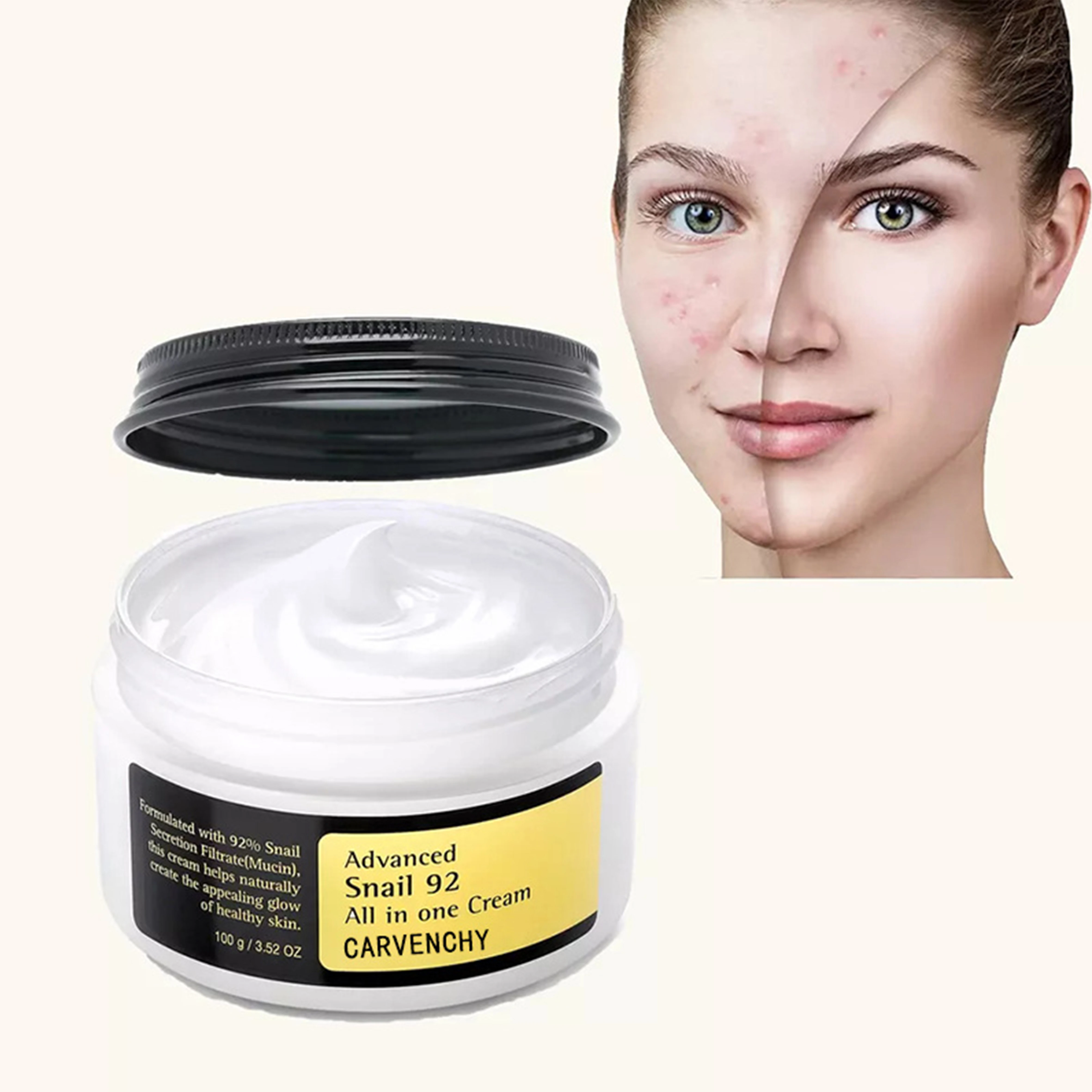 Sensitive Skin Not Tested on Animals No Parabens No Sulfates No Phthalates Korean Advanced Snail 92 All in one Cream