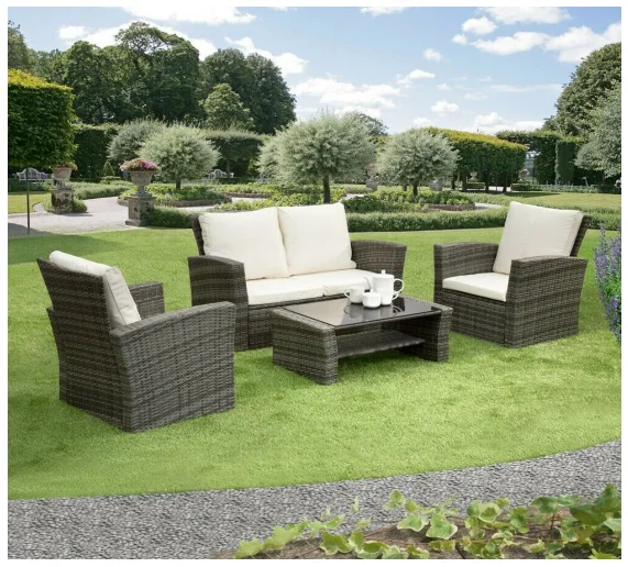 Rattan 4 Seater garden/patio Sofa Set (Brown) Popular in UK  Market