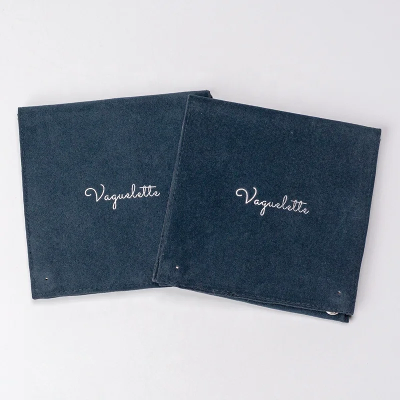 Wholesale Two Sided Suede Jewelry Pouch Velvet Necklace Bracelet Jewelry Bag with Custom Logo