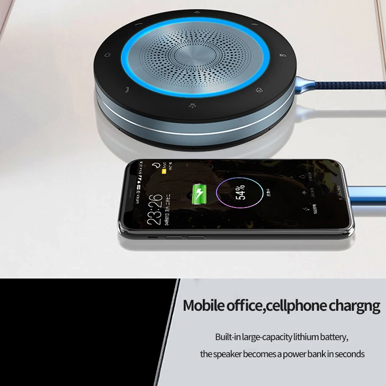 Portable multipoint omnidirectional mic wireless mobile phone call usb microphone video conference speaker speakerphone