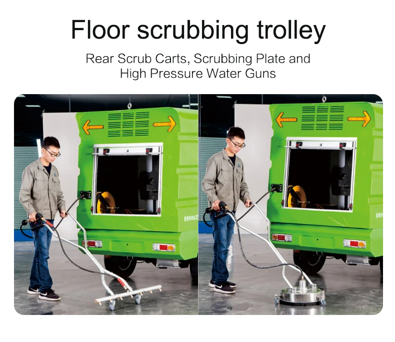 Four Wheels Electric Sanitation Truck High Pressure Washing Car